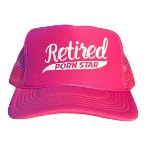 Retired Pornstar hat funny trucker hat bachelorette party summer beach hat pink